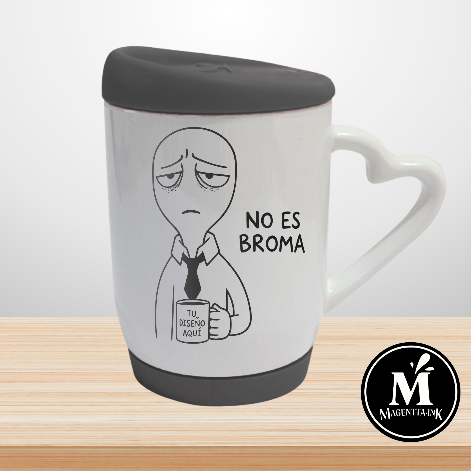 mug tapa color portada magentta